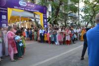 Awaiting HH Swamiji's arrival at the Anandmela Venue